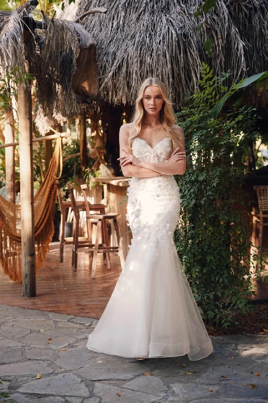 Velvet Dress Fitted Lace Mermaid Corset V-Neck Long Wedding Dress JTJT2469KW