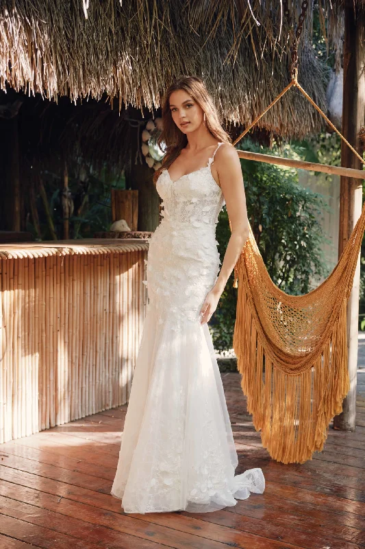 Strapless Gown 3D Floral Embellished Sweetheart Mermaid Long Wedding Dress JTJT2475UW Strapless Gown 3D Floral Embellished Sweetheart Mermaid Long Wedding Dress JTJT2475UW