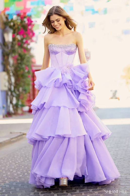 Deep V-Neck Dress Sherri Hill 55957 Dresses