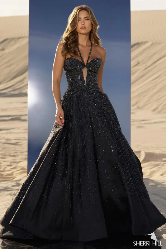 Draped Gown Sherri Hill Heat Stone Ballgown 56815