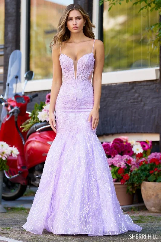 Sweetheart Neckline Dress Sherri Hill Sequined Lace Mermaid Dress 56313