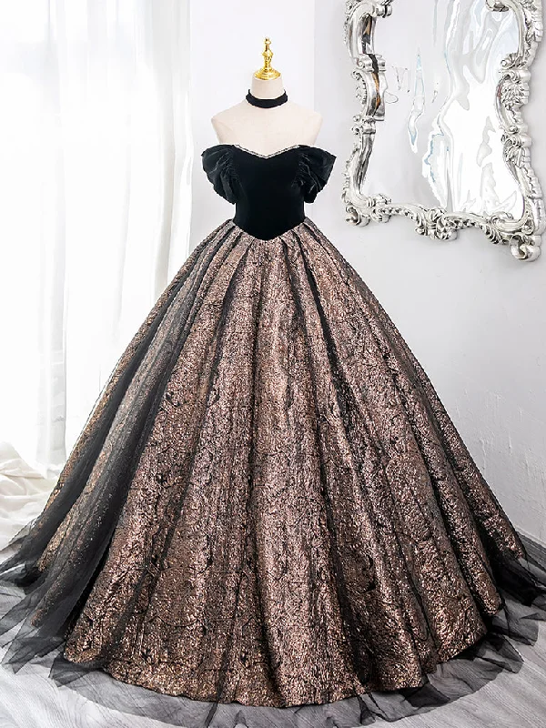 Trendy Evening Gown A-Line Off Shoulder Tulle Black Long Prom Dress, Black Long Formal Dress Trendy Evening Gown A-Line Off Shoulder Tulle Black Long Prom Dress, Black Long Formal Dress