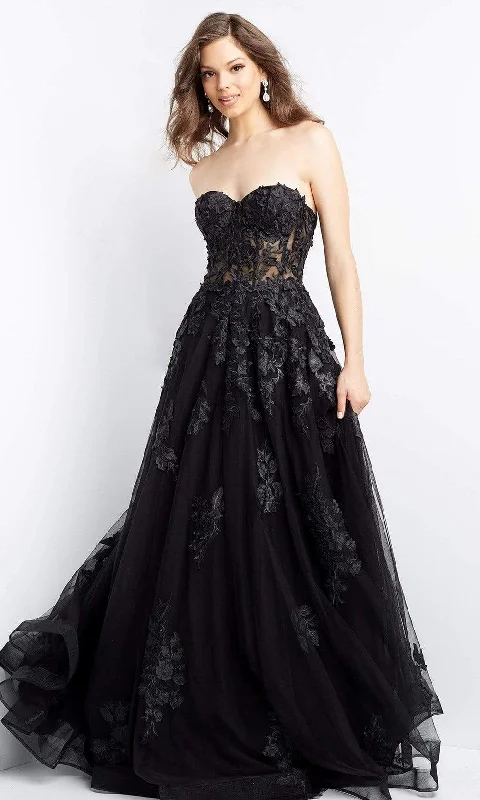 Formal Attire Jovani - 07901 Strapless Lace Ornate A-Line Gown