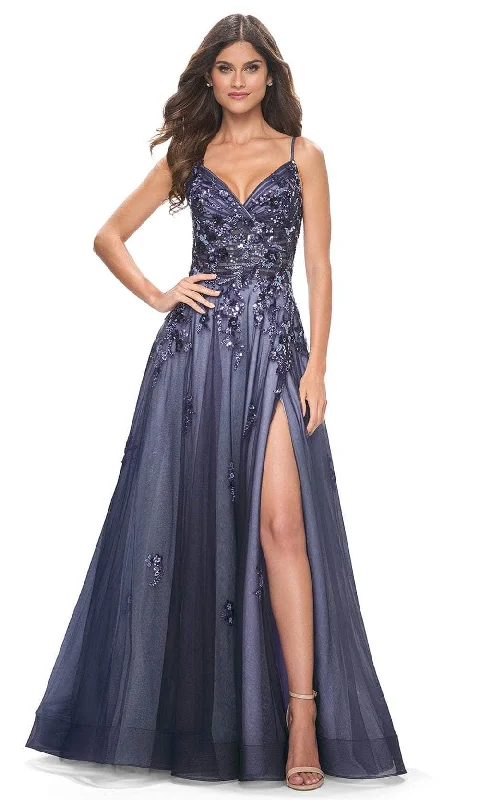 Ruffled Dress La Femme 32185 - Sequin Embellished A-Line Prom Gown