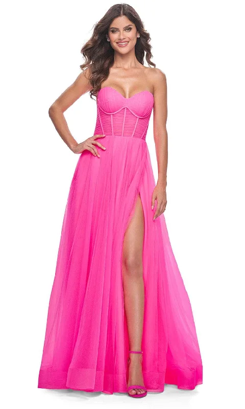 Draped Gown La Femme 32341 - Sweetheart Neck Exposed Boned Prom Gown