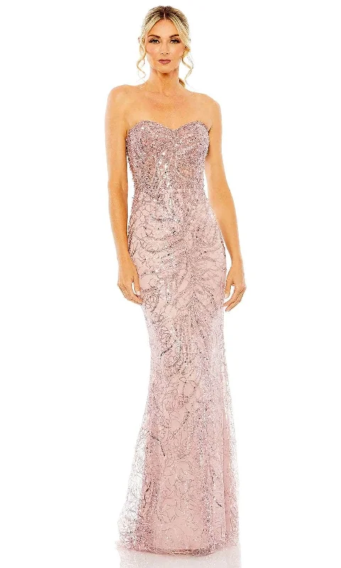 Formal Red Dress Mac Duggal 20544 - Strapless Embellished Gown