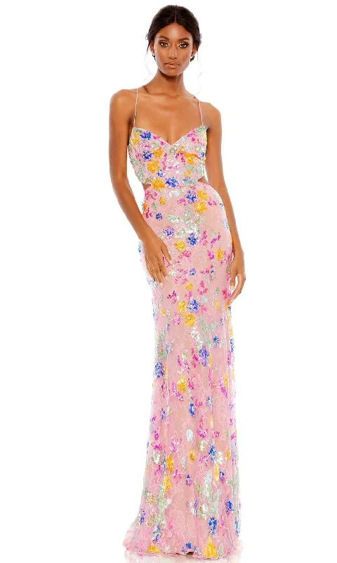 Delicate Lace Dress Mac Duggal 68067 - Sequined Sleeveless Evening Dress