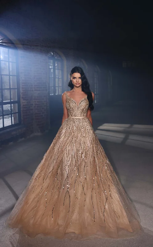 Fringe Gown Modessa Couture M20344 Dress
