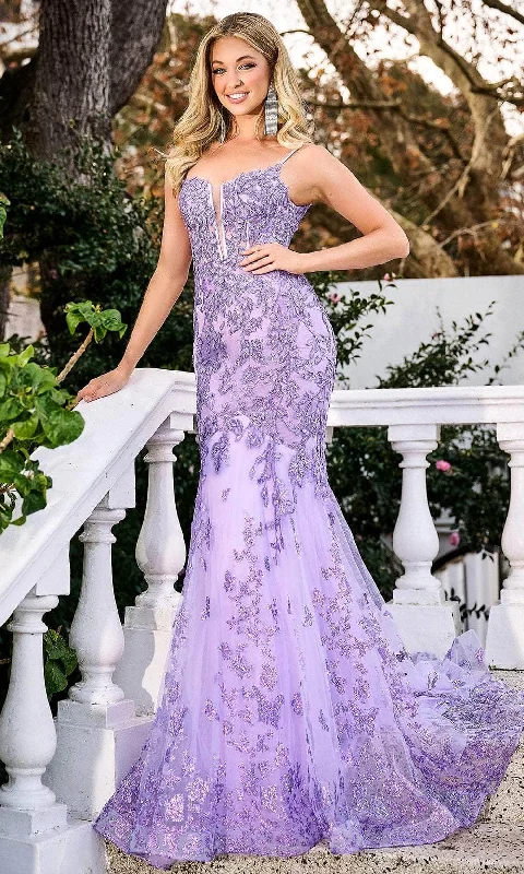 Dainty Chiffon Dress Portia and Scarlett PS24295 - Leaf Applique Sweetheart Prom Gown Dainty Chiffon Dress Portia and Scarlett PS24295 - Leaf Applique Sweetheart Prom Gown