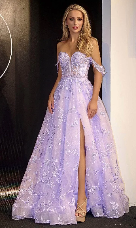 Sweetheart Neckline Dress Portia and Scarlett PS24513X - Butterfly Motif Prom Dress Sweetheart Neckline Dress Portia and Scarlett PS24513X - Butterfly Motif Prom Dress