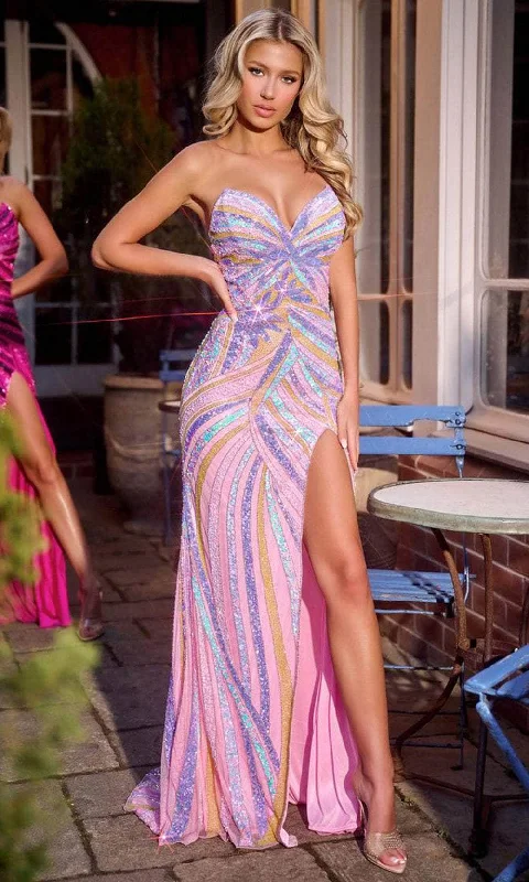 Floor-Length Dress Portia and Scarlett PS24814 - Sweetheart Multicolor Beaded Prom Gown
