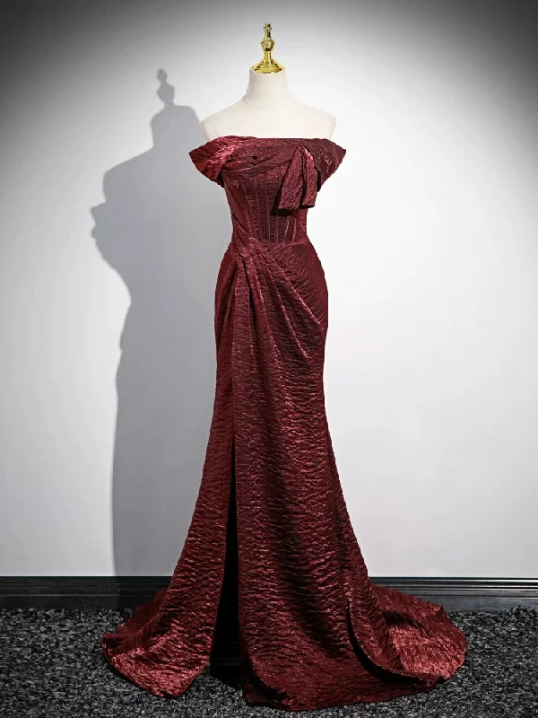 Elegant Evening Dress Simple Mermaid Burgundy Long Prom Dress, Burgundy Long Formal Dress Elegant Evening Dress Simple Mermaid Burgundy Long Prom Dress, Burgundy Long Formal Dress