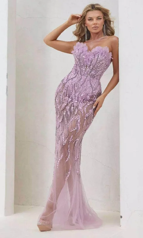 Metallic Formal Dress Terani Couture 241P2168 - Strapless Beaded Embellished Prom Dress Metallic Formal Dress Terani Couture 241P2168 - Strapless Beaded Embellished Prom Dress